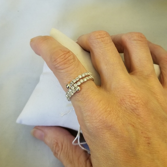 Jewelry - 4/$35 NWT Glass Crystal Silver Plated Brass Ring